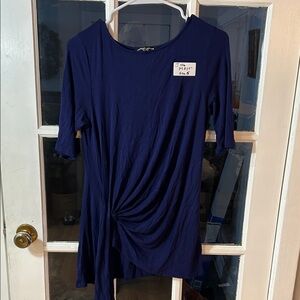 J106.   Elegant Navy Blue Women's Top